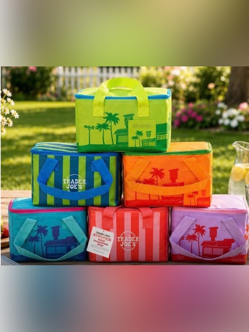 💙💚Trader Joe's Mini Insulated Bag - Lime Green with Blue Trim - Picture 12 of 12